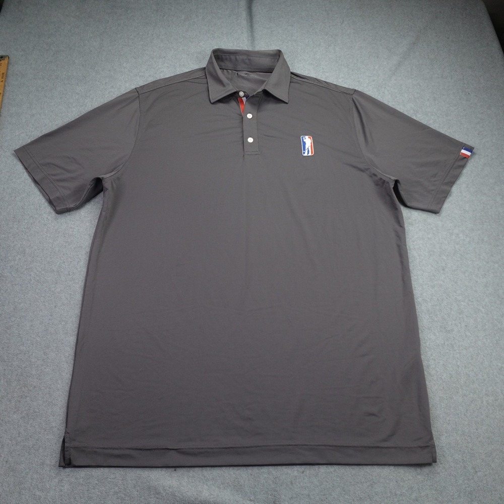 U Suck At Golf Polo Shirt Mens XL Gray Performance Short Sleeve USAG Logo Active